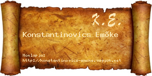 Konstantinovics Emőke névjegykártya
